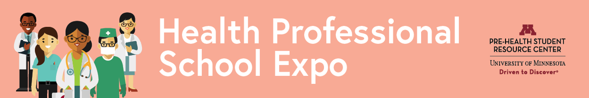 avatars of health professionals with the words Health Professional School Expo