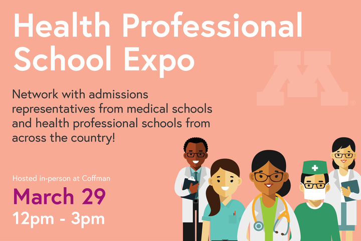 Health Professional School Expo text with image of health professionals
